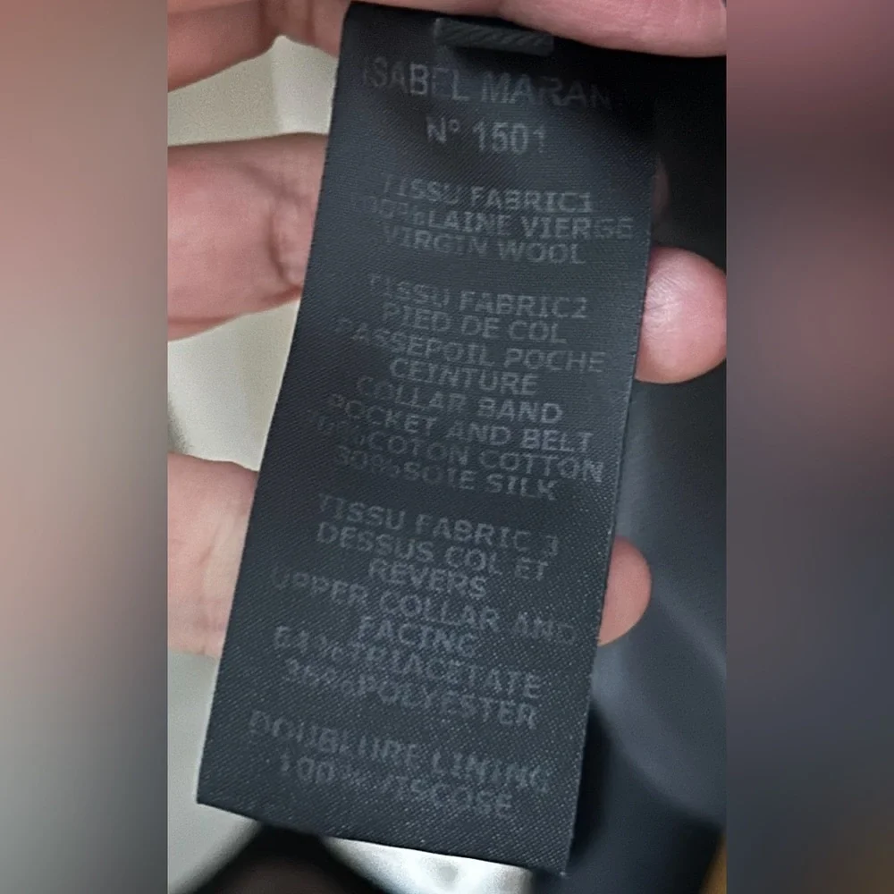 ISABEL MARANT No 1501 Crop Virgin Wool with Tuxedo Trim Blazer Black Women - Picture 14 of 16